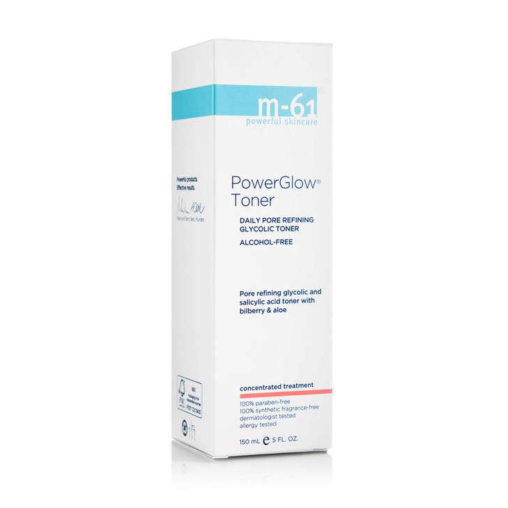 m-61 PowerGlow Toner | Alcohol-Free, Pore Refining Toner with Glycolic and Salicylic Acid. to Deeply Cleanse, Balance, and Clarify Skin. Soothes and