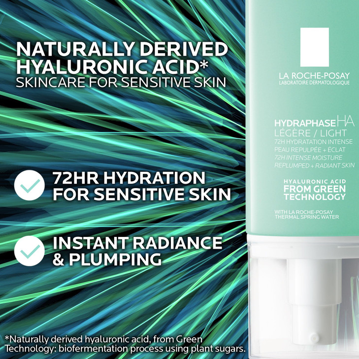 La Roche-Posay Hydraphase HA Light Face Moisturizer, Hyaluronic Acid Face Moisturizer with 72HR Hydration, Oil Free & Non-Comedogenic, 50 ML, 1.69 fl