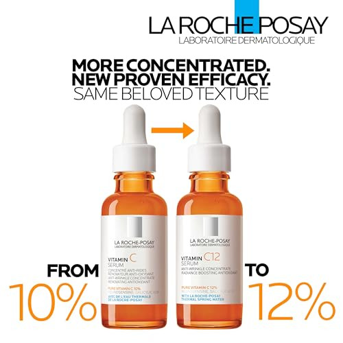La Roche-Posay Pure Vitamin C Serum For Face With Hyaluronic Acid & Salicylic Acid, Hydrating & Brightening Serum, Boost Radiance & Reduce Wrinkles,