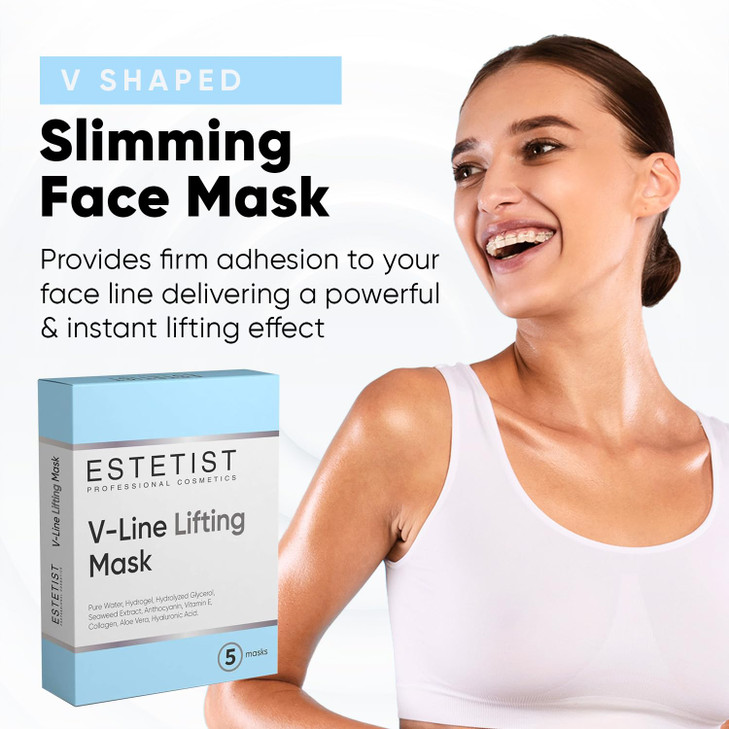 ESTETIST V Line Lifting Mask, V Shaped Slimming Face & Neck Tightening Patch for Double Chin, Firming & Lifting Face Belt for Jawline and Chin, No Wr