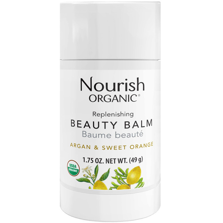Nourish Organic Beauty Balm, Argan & Sweet Orange  Face, Lip, Hand & Body Moisturizer with Organic Coconut Oil, Shea, Cocoa Butter, 1.75 Oz + Washab