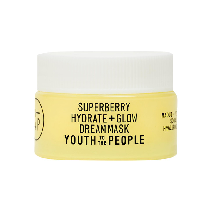 Youth To The People Superberry Dream Mask Travel - Hyaluronic Acid + Vitamin C Face Moisturizer + Overnight Facial Mask, Hydrates + Plumps + Brighten