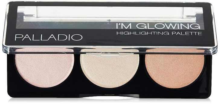 Palladio I'm Glowing Illuminating Highlighting Palette, Glow Bronzer Powder Makeup Set, High Pigmented Shimmery Colors, neutral