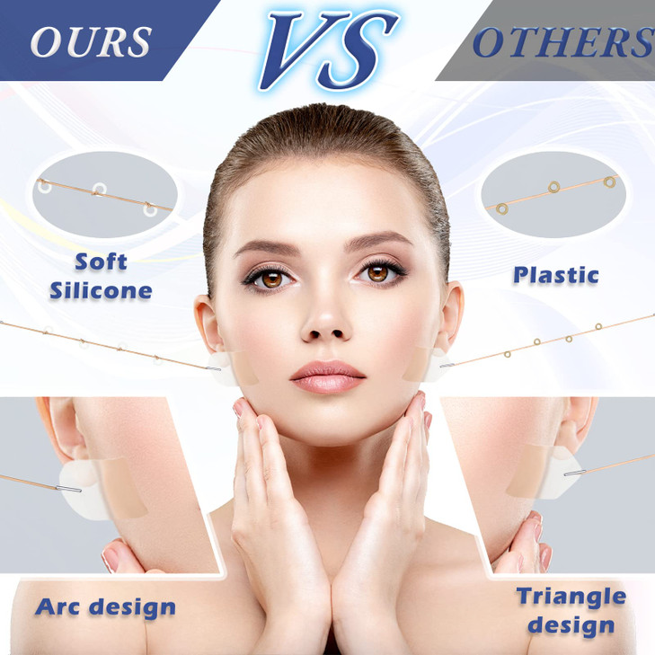 Maitys 204 Pieces Face Lift Tapes with Lifting Rope Sets 180 Pieces Face Tape Invisible Adhesive Patch Quick Band Neck and Eye Patch for Women Ladies