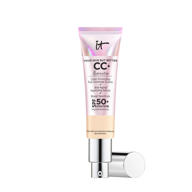 IT Cosmetics CC+ Cream Illumination (Light) - Radiant Full Coverage Foundation With SPF 50+, Color Corrector & Hydrating Anti-Aging Serum, Hydrolyzed