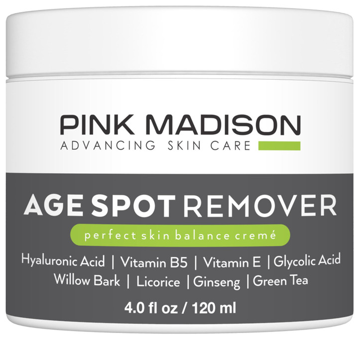 Pink Madison Dark Spot Corrector Best Age Spot Remover Treatment for Face Hands Body Circle 4 Ounce Cream