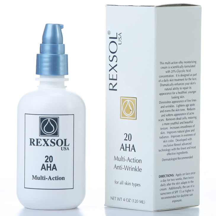 REXSOL 20 AHA Multi-action Anti-Wrinkle Cream | With Vitamin E, Algae Extract, Ginseng Extract, Calendula Extract, Caviar Extract | Diminishes appear