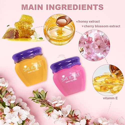 Cherry blossom Lip Sleeping Mask, Fade Lip Lines Lip Balm, Hydrating &Prevention Dry and Crack Lip Scrubs Exfoliator & Moisturizer, Lip Repair lip ex