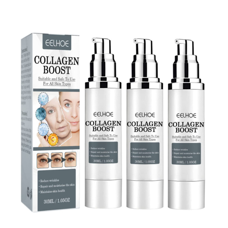 3Pcs EELHOE Collagen Boost Anti-Aging Serum, EELHOE Collagen Boost Serum, EELHOE Collagen Anti-Wrinkle Cream, Anti Aging Serum For Women, Collagen Bo