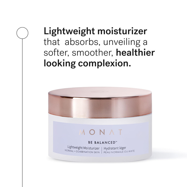 MONAT Be Balanced Lightweight Moisturizer - Restoring & Smoothing Hydrating Face Moisturizer with Hyaluronic Acid. Light Moisturizer Face Cream for D
