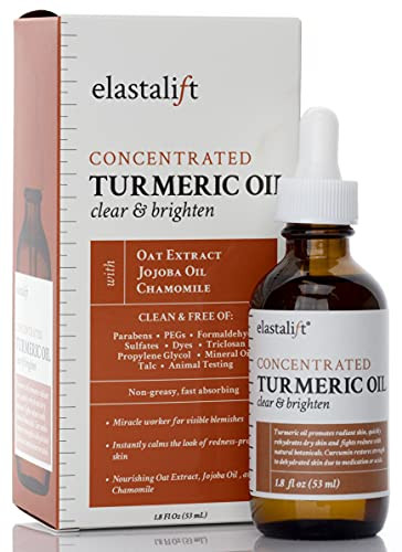 Elastalift Turmeric Oil Facial Skin Care Serum For Face. Antioxidant Moisturizer Skincare Serum Formula W/Rose Extract & Jojoba Oil For Dry Skin, Red