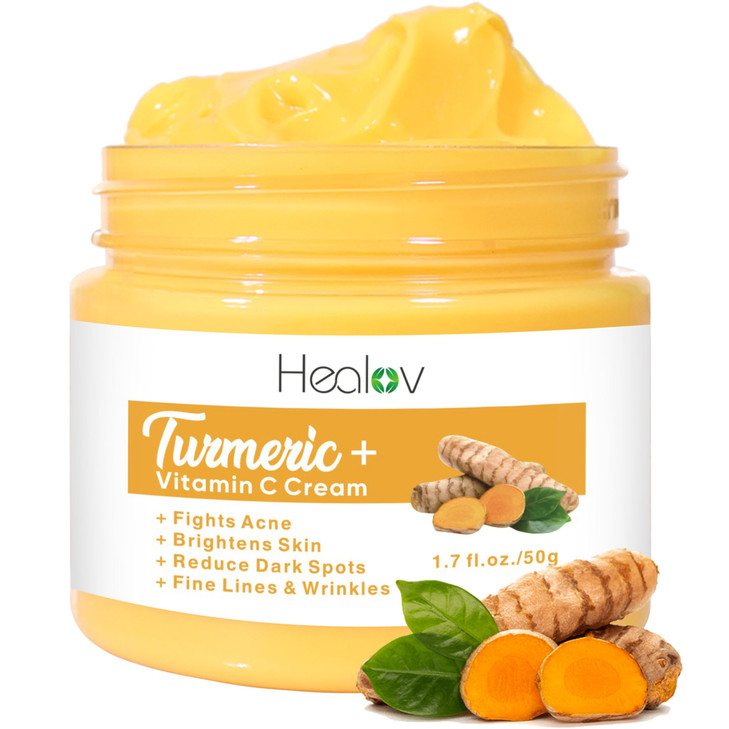 Turmeric Face Cream for Face & Body - All Natural Turmeric Skin Brightening Lotion - Turmeric Cleanses Skin, Fights Acne, Evens Tone, Fades Scars, Su