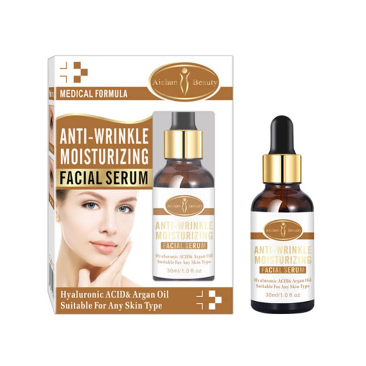 AICHUN BEAUTY Anti-Wrinkle Moisturizing Facial Serum Hyaluronic Acid Argan Oil 2in1 Care 30ml/1oz