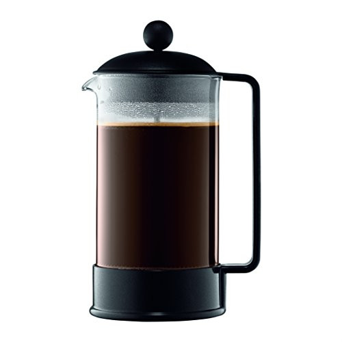 Bodum 34oz Brazil French Press Coffee Maker, High-Heat Borosilicate Glass, Black - Made in Portugal