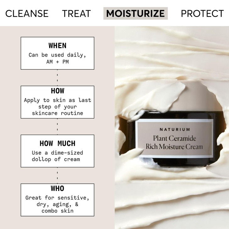 Naturium Plant Ceramide Rich Moisture Cream, Hydrating & Anti-Aging Skincare, 1.7 oz