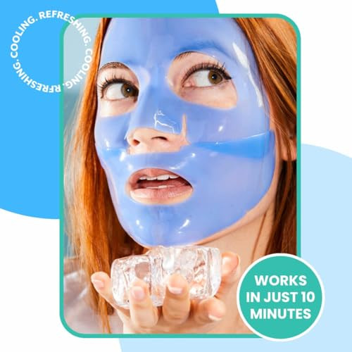 Patchology Iced Cooling and Firming Hydrogel Masks with Peptides, Cloudberry Oil and Bakuchiol. Facial Sheet Mask designed to firm skin and soothe re