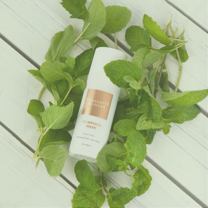 Georgette Klinger Camphor Mask - Mineral-Rich Clay Mask with Menthol & Vitamin E: Detoxify, Exfoliate, and Improve Skin Tone while Absorbing Excess O