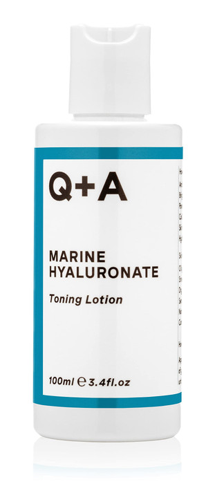 Q+A Marine Hyaluronate Toning Lotion, a Face Toner with Hyaluronic Acid and Marine Actives for Skin Suppleness, 100ml