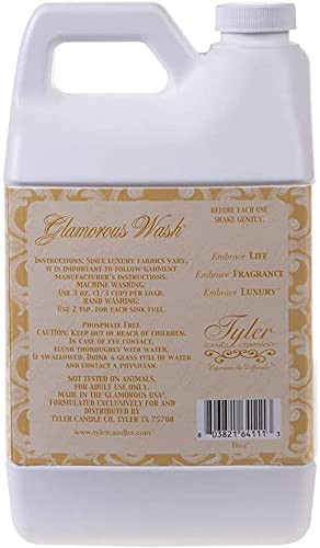 Tyler Candle Glamorous Wash Diva Half Gallon (64 OZ) Laundry Detergent/with Glamorous Sachet Single Pouch