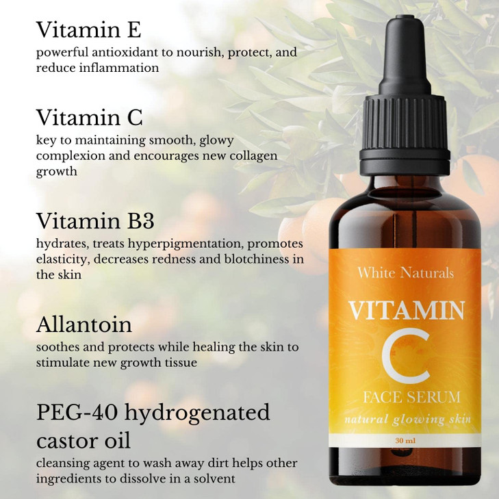 Pure Vitamin C Facial Serum, Anti Aging Face & Eye Serum Hydrating, Reduce Dark Spots, Fine Lines, Wrinkles and Sun Damage, Brightening Serum for Glo