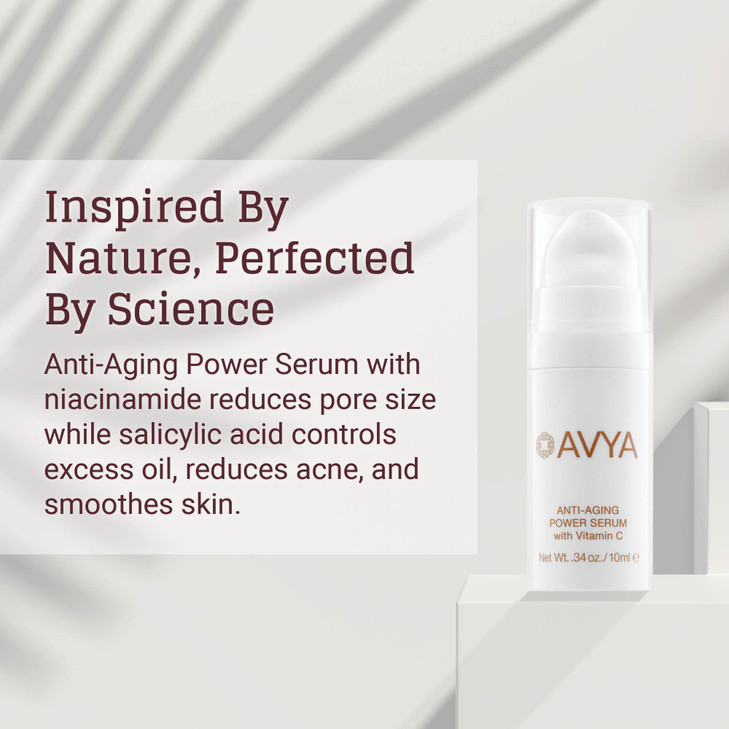 AVYA Anti-Aging Power Serum - Hyaluronic Acid Face Serum Plumps and Brightens Skin/Travel Size Retinol Treatment Reduces Fine Lines and Boosts Collag