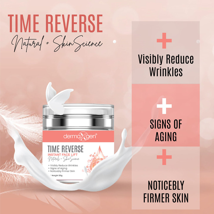 DERMAXGEN Time Reverse Instant Face Lift For Neck, Chest & Loose Sagging Skin/Reduce Sun Spots, Facial Aged Wrinkles, Anti-aging Cream(organic)