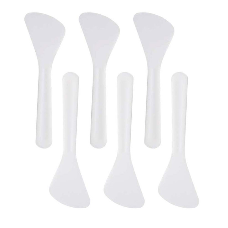 100Pcs Mini Disposable Cosmetic Spatulas Facial Care Cream Mask Spoon Stick Plastic Mixing Spatulas Makeup Scoop for Mixing and Sampling Makeup Cosme