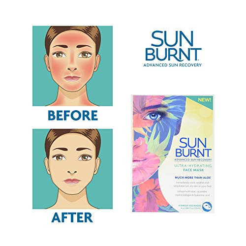 Sunburnt Ultra-Hydrating Face Sheet Mask, Advanced Sun Recovery, Treat Dry Sun Damaged Skin, For After Sun Exposure, Much More than Aloe, Soothes and