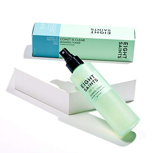 Eight Saints Coast is Clear Seaweed Anti Aging Face Toner, Natural and Organic Alcohol Free Witch Hazel Toner for Face, Minimizes Large Pores and Red