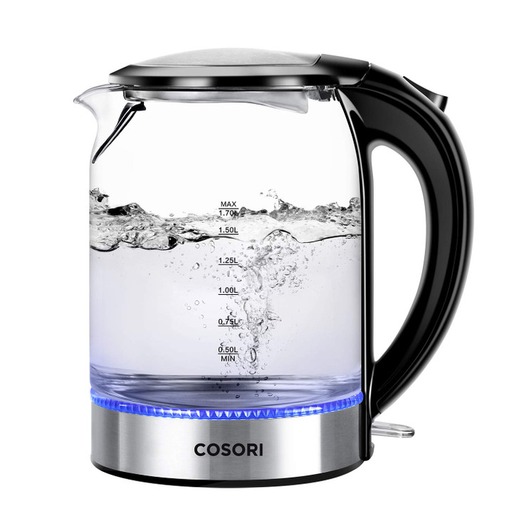COSORI Speed-Boil Electric Tea Kettle, 1.7L Hot Water Kettle (BPA Free) 1500W Auto Shut-Off & Boil-Dry Protection, LED Indicator Inner Lid & Bottom,