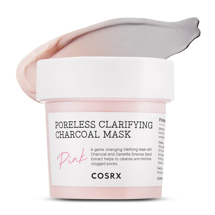 COSRX Pink Pore Clarifying Charcoal Mask 3.8 fl. oz / 110g Blackheads, Pores, Acne Control, Color Changing Fun Skincare, Detox Face Clay Mask, Wash O