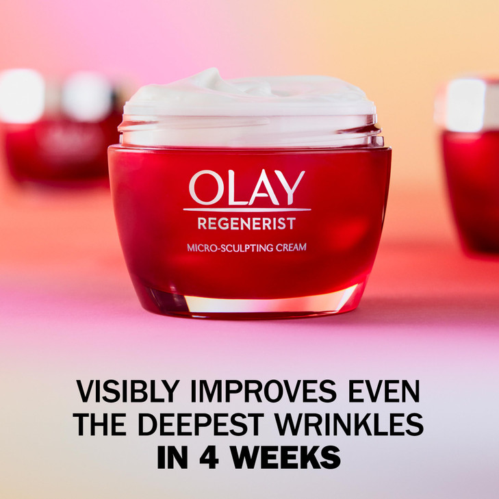 Olay Face Wash Regenerist Advanced Anti-Aging Pore Scrub Cleanser (5.0 Oz) and Micro-Sculpting Face Moisturizer Cream (1.7 Oz) Skin Care Duo Pack, To
