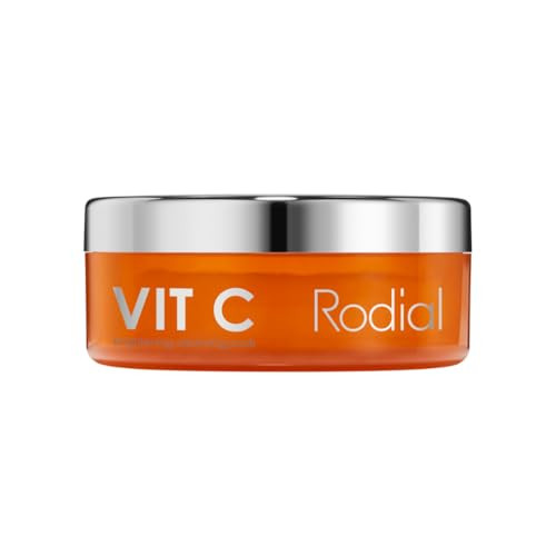 Rodial Vit C Brightening Cleansing Pads, 20, Toning and Purifying Pads, Resurfacing Pads for Day and Night, Vitamin C to Illuminate, AHA Acids to Exf