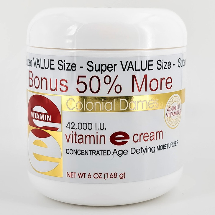 Colonial Dames Concentrated Vitamin E Moisturizing Cream 42,000 I.U. for Hydrating & Moisturizing Chapped Dry Skin & Fine Lines (Pack of Two).