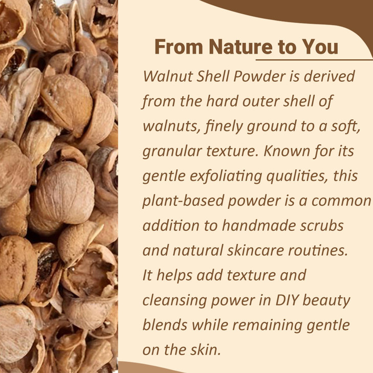 Natural Walnut Shell Powder with Resealable Zip Lock Pack, No Silica and Any Artificial Additives for Homemade Natural Scrub 227g, 1/2lbs, 8oz(packag
