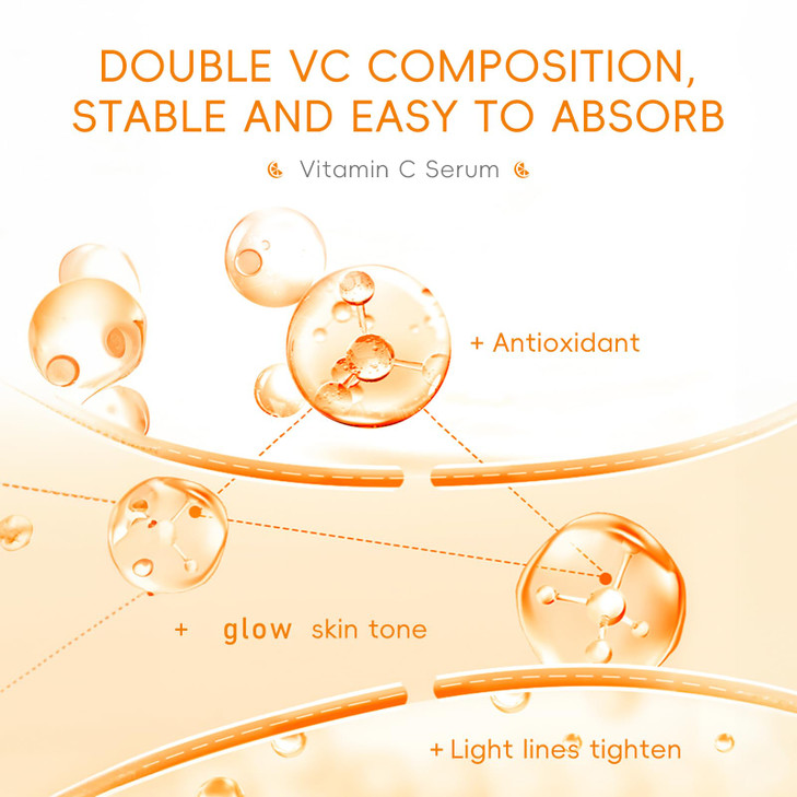 AKARY Vitamin C Serum with Hyaluronic Acid Organic Firm Skin Reduce Formula for Face Skin Improve Remove Flaw Essence