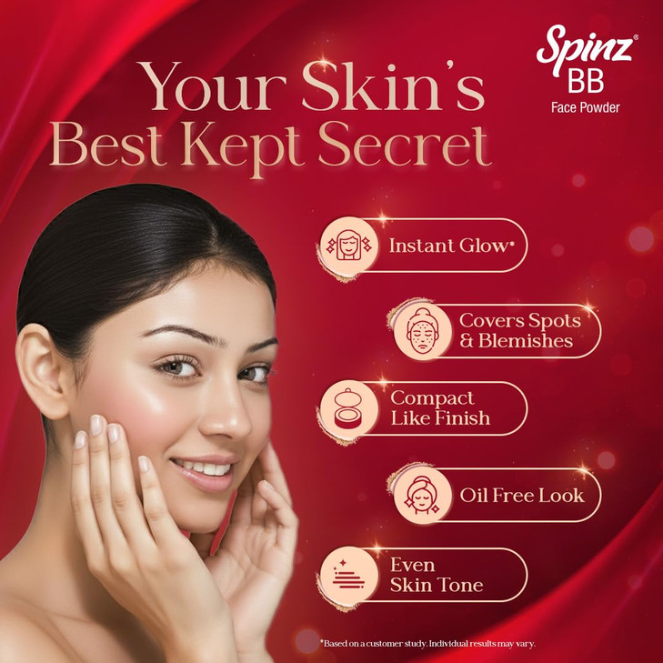 Spinz BB Talc, instant glow cover spots & blemishes 100g