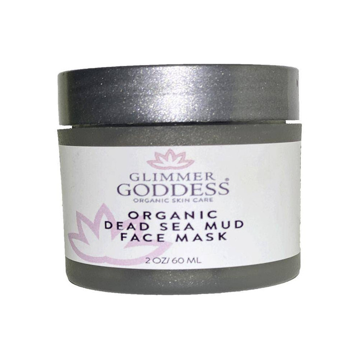 Glimmer Goddess Organic Face Mask to Minimize Pores and Blackheads - DEAD SEA MUD MASK, 2 oz