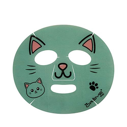The Creme Shop Animal Sheet Mask, Korean, Hydrating, Collagen, Vitamin C, Anti-Aging - Pack of 3 (Kitten)