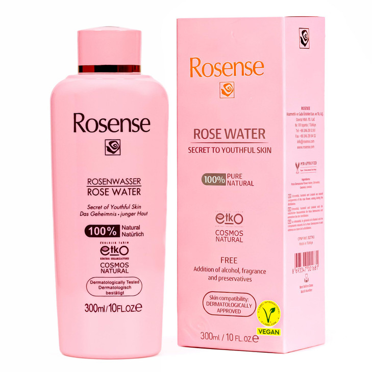 100% Pure Natural Vegan Turkish Rosewater 300ml/10 oz Hydrating Rose Water Face Toner (No Additives, No Chemicals, No Preservatives)