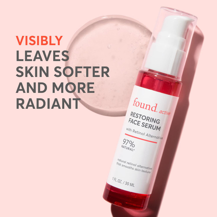 Found Active Restoring Face Serum with Bakuchiol Retinol Alternative, Refines the Look of Uneven Texture, Rich Antioxidants Improve the Appearance of