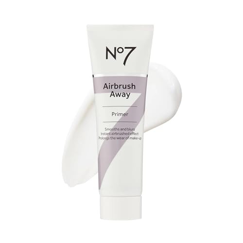 No7 Airbrush Away Face Primer - Hydrating Makeup Primer with Hyaluronic Acid - Helps to Smooth the Appearance of Fine Lines & Wrinkles for Seamless M