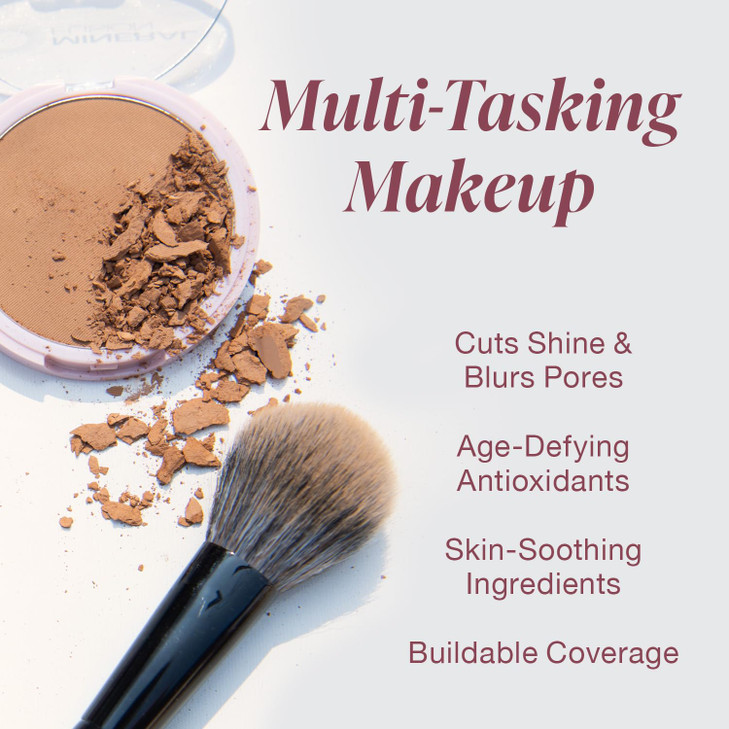 Mineral Fusion Pressed Powder Foundation, Neutral 4 - Med Skin w/Neutral Undertones, Age Defying Foundation Makeup with Matte Finish, Talc Free Face