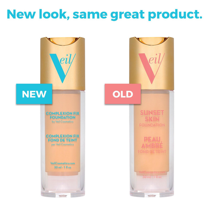 Veil Cosmetics Complexion Fix Liquid Foundation  Buildable Coverage  Water-Resistant, Hypoallergenic, Oil-Free, Cruelty-Free & Vegan  Lightweight