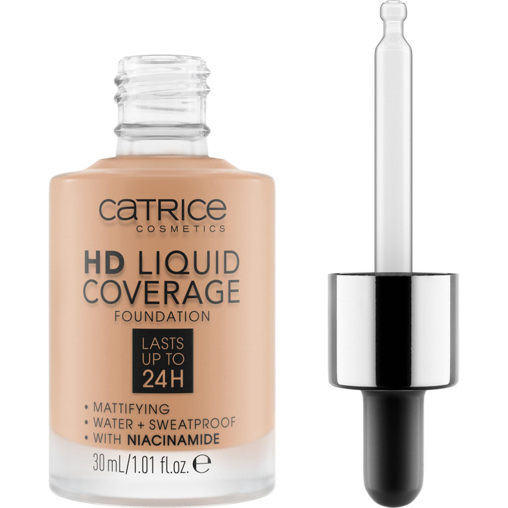 Catrice | HD Liquid Coverage Foundation | 24H Wear, Matte Finish, High Coverage, Waterproof Formula with Niacinamide | Vegan & Cruelty Free (040 | Wa