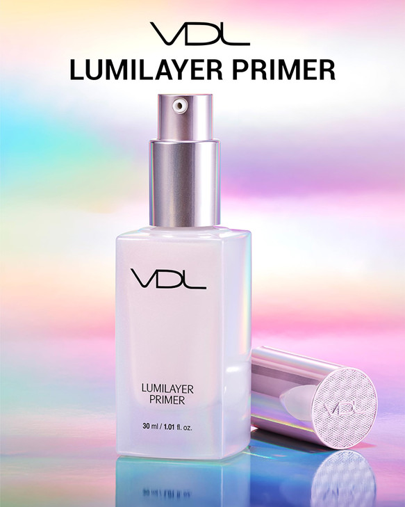 VDL Lumilayer Primer (Glowy Finish, 1.01fl oz) - Illuminating Pearl Makeup Base for Glowing Skin. Korean Makeup. Hydrating Radiance