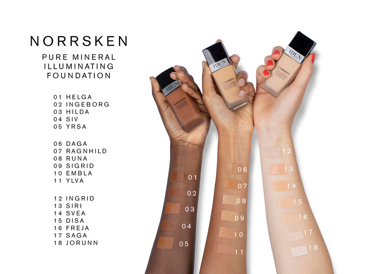 IDUN Minerals Liquid Norrsken Foundation - Silky Smooth Coverage - Luminous, Dewy Finish for Dry and Dull Skin - Water Resistant and Vegan Makeup - 2