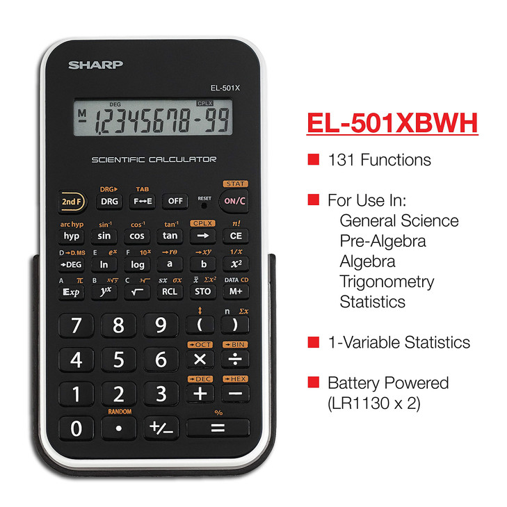 Sharp EL501X2BWH Engineering/Scientific Calculator
