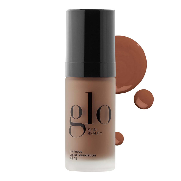 Glo Skin Beauty Luminous Liquid Mineral Foundation Makeup with SPF 18 (Mocha) - Improves Uneven Skin Tone, Smooths & Corrects Imperfections, Sheer to