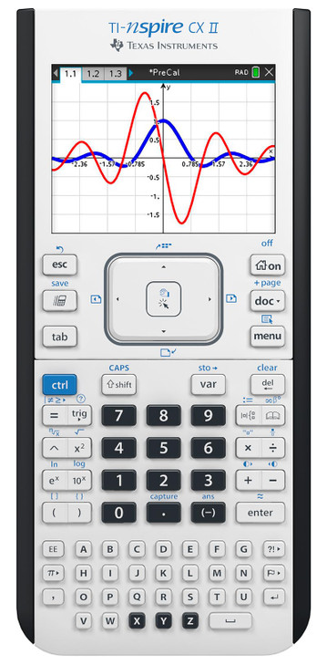 Texas Instruments TI-Nspire CX II Color Graphing Calculator with Student Software (PC/Mac) White 3.54 x 7.48
